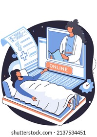 Online medical services mobile application, consultation and prescription medicine professional doctor connecting and giving consultation for patient, telemedicine concept, health care program