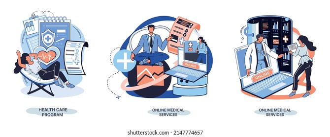 Online medical services mobile application consultation and prescription medicine professional doctor connecting and giving consultation for patient, telemedicine concept metaphor, health care program