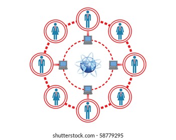 Online Medical Staff for Global Connection Illustration in Vector