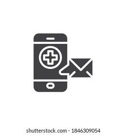 Online medical support vector icon. filled flat sign for mobile concept and web design. Medical consultation message glyph icon. Symbol, logo illustration. Vector graphics