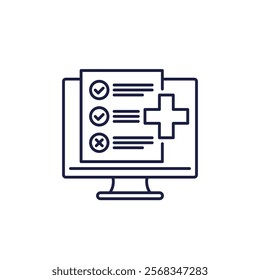 online medical test icon in line design