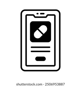 Online medication, capsule inside computer screen concept icon of online medication