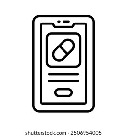 Online medication, capsule inside computer screen concept icon of online medication