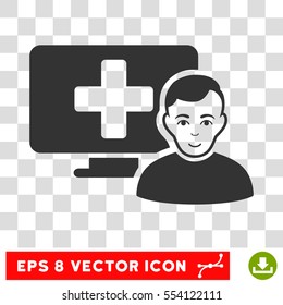 Online Medicine EPS vector icon. Illustration style is flat iconic gray symbol on chess transparent background.