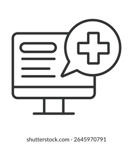 Online medicine, icon in line design. Digital-pharmacy, internet-drugs, virtual-pharmacy, online-doctor, medicine-delivery on white background vector. Online medicine, editable stroke icon