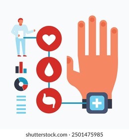 Online medicine with isolated compositions smartphones tablets characters doctors' medical