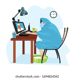 online medicine. virus. the coronavirus. people consult at the doctor. vector illustration