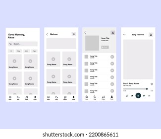 Online Meditation App Screens Set For Mobile App Template UI UX GUI User Interface Kit. Vector Illustration.