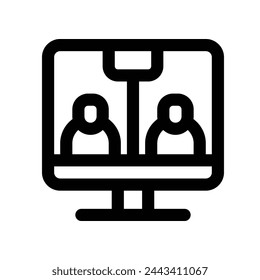 online meet icon. vector line icon for your website, mobile, presentation, and logo design.