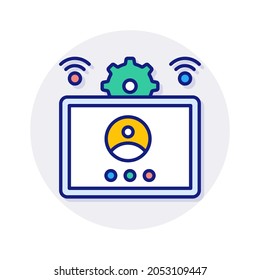 Icono de Aplicaciones de reunión en línea en vector. Logotipo