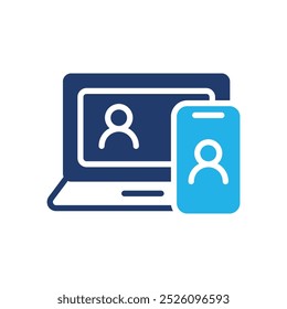 Online-Meeting farbige Ikone Vektor Design gut für Web oder mobile App