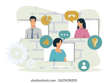 Online meeting concept. Depicting a virtual business meeting or video call.