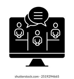 online meeting concept line icon. Simple element illustration. online meeting concept outline symbol design.