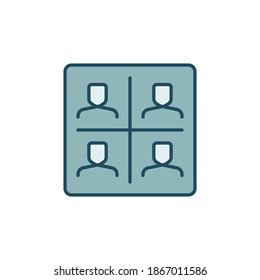 Online Meeting or Conference vector concept colored icon or symbol