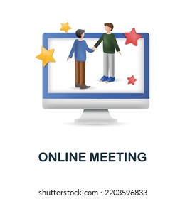 Online Meeting icon. 3d illustration from internet of things collection. Creative Online Meeting 3d icon for web design, templates, infographics and more