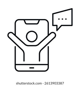 Online meeting icon illustrating virtual communication and connection in a modern workspace