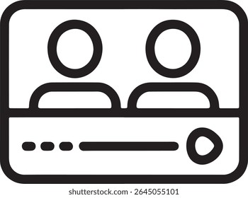 Online Meeting Icon Illustrating Virtual Collaboration and Communication in the Digital Age Meeting symbol design