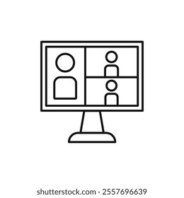 Online meeting icon Isolated flat vector in outline