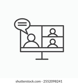 Online meeting icon. line style vector icon.