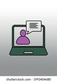 Online Meeting  icon or logo isolated sign symbol vector illustration - Collection of high quality color style vector icons  Contacts communication icon,gradient background