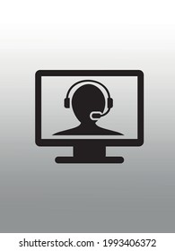 Online Meeting  icon or logo isolated sign symbol vector illustration - Collection of high quality black style vector icons  Contacts communication icon,gradient background