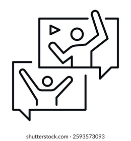 Online meeting icon representing virtual communication and connection in modern workspaces