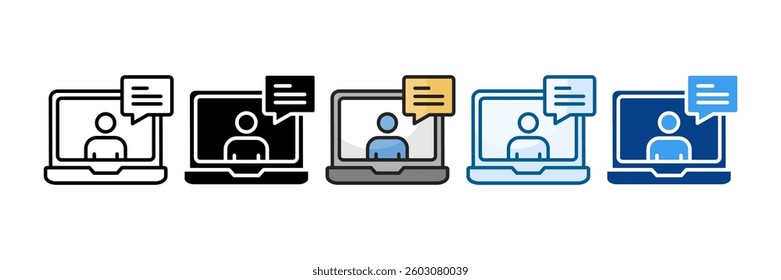 Online Meeting Icon Set Multiple Style Collection