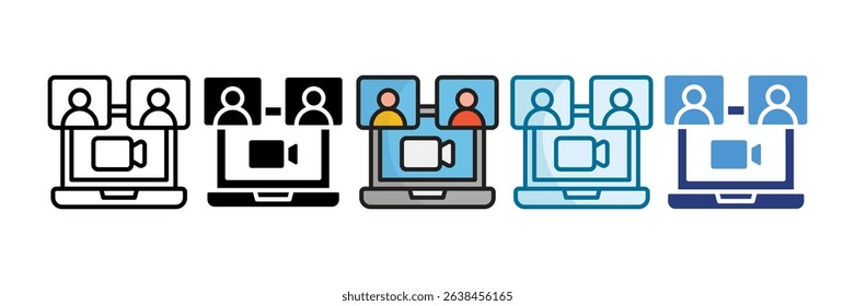 Online Meeting Icon Set Multiple Style Collection