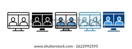 Online Meeting Icon Set Multiple Style Collection