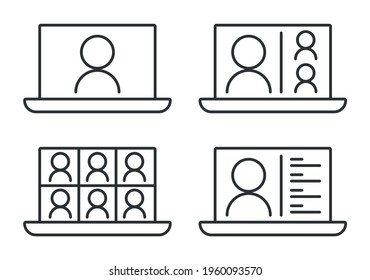 Online Meeting Icon Set, Vector Icons.