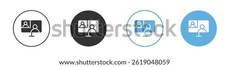 Online meeting icon simple flat vector icon pack