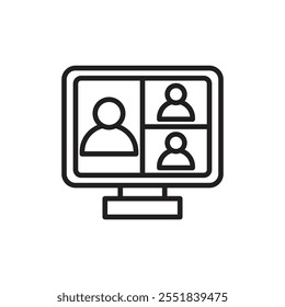 Online meeting icon Simple thin outline