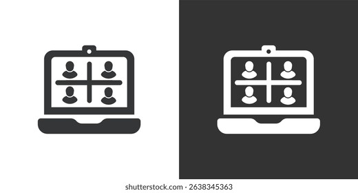Symbol für Onlinebesprechung. Symbol für durchgezogene Glyphenserie