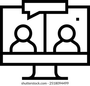 online meeting icon. Thin linear style design isolated on white background