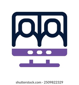online meeting icon. vector dual tone icon for your website, mobile, presentation, and logo design.