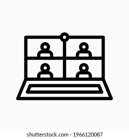 online meeting icon vector. online learning symbol. group video call sign