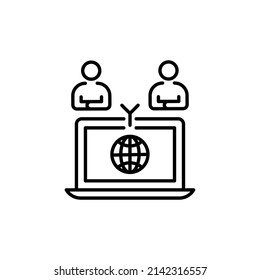Online-Meeting-Symbol in Vektorgrafik. Logotyp