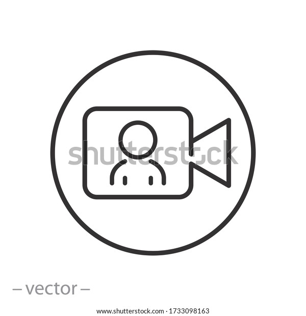 Online Meeting Icon Vector Zoom Camera Stock Vector Royalty Free 1733098163