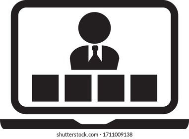 Online meeting icon. Vectori illustration