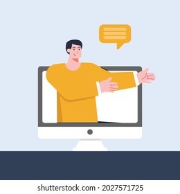 an online meeting illustration explaining work