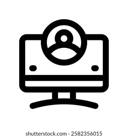 online meeting line icon. vector icon for your website, mobile, presentation, and logo design.
