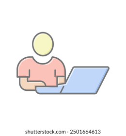 Online Meeting lineal color icon , vector, pixel perfect, illustrator file