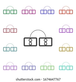 Online meeting multi color style icon. Simple thin line, outline vector of conferencing icons for ui and ux, website or mobile application