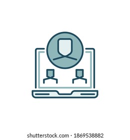 Online Meeting on Laptop vector concept concept icon or symbol
