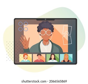 Online Meeting - Remote Working - Stock Illustration as EPS 10 File
