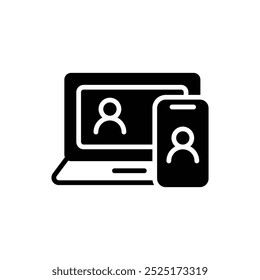 online meeting solid icon vector design good for web or mobile app