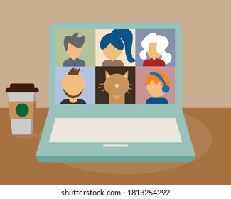 online meeting with teams vector