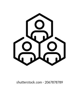 Online meeting, teamwork flat line vector icon for mobile application, button and website design. Covid-19 Pandemic Crisis. Illustration isolated on white background. EPS 10, logo, app, infographic.