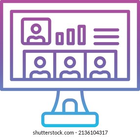 Icono vectorial de reunión en línea. Se puede usar para imprimir, móviles y aplicaciones web.