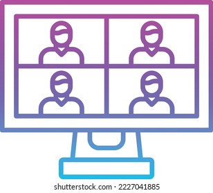 Online Meeting vector icon. Can be used for printing, mobile and web applications.